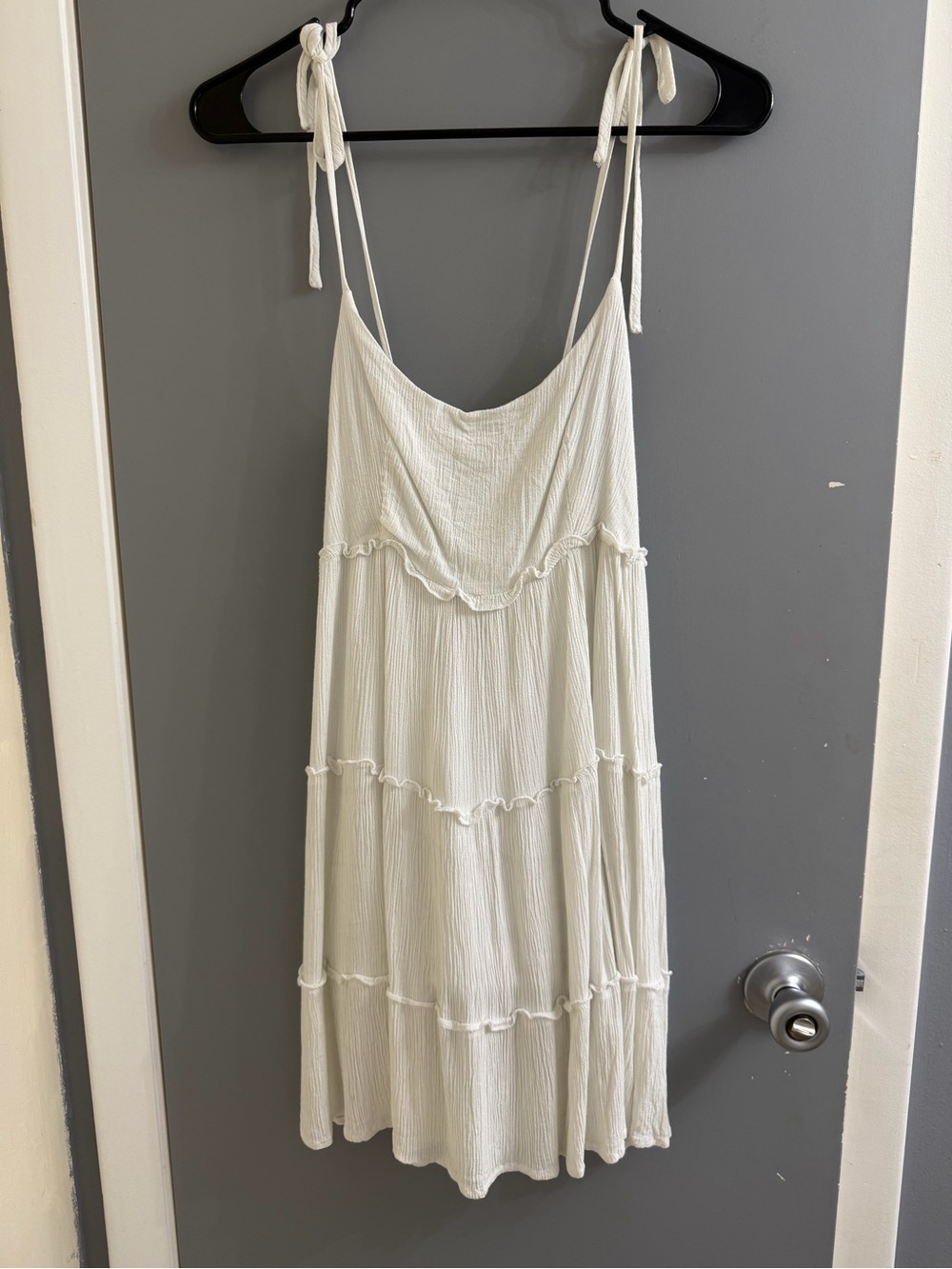 Women’s White Tie-Shoulder mini Sundress